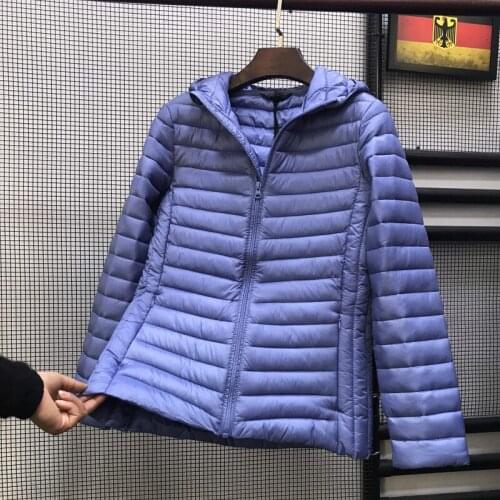 2021 Women Long Ultralight Padded Jacket With Hood Lady Winter Slim Coat Female Cotton Warm Parka Clothing
