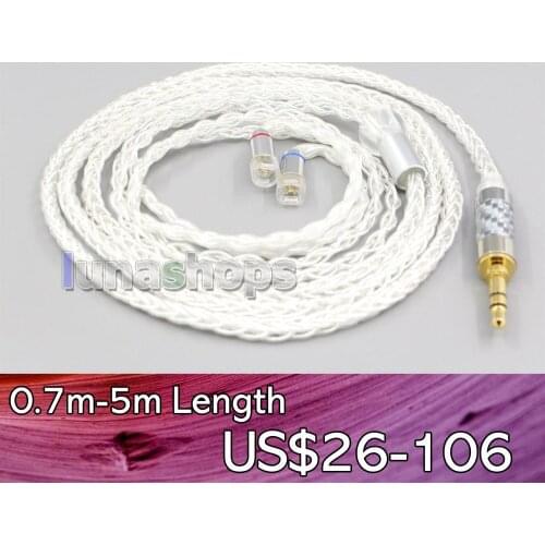 LN006551 4.4mm 2.5mm 8 Core Silver Plated OCC Earphone Cable For Sennheiser IE8 IE8i IE80 IE80s Metal Pin