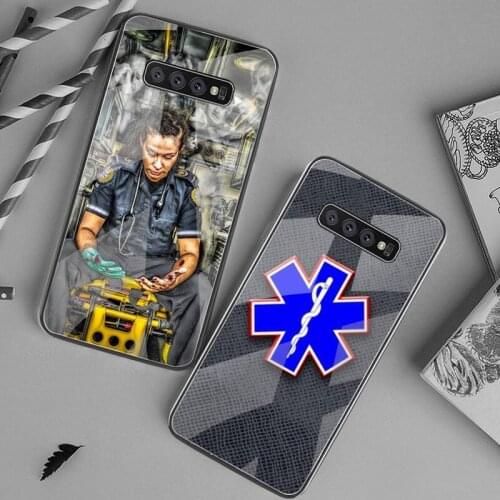 EMT EMS Medical Rescue Phone Case Tempered Glass For Samsung S20 Plus S7 S8 S9 S10 Plus Note 8 9 10 Plus