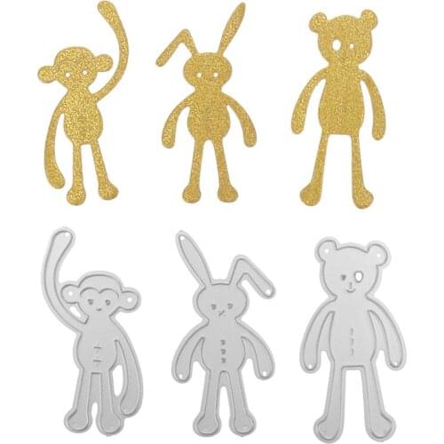 Bear Monkey Bunny Metal Cutting Dies Stencil for DIY Scrapbooking Photo Paper Cards Decorative Crafts Supplies New 2018 Diecut