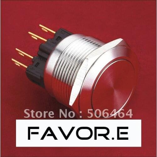 * Stainless steel 22mm IP65 5A/250VAC 1NO 1NC Momentary metal Push Button Switch Pin terminal
