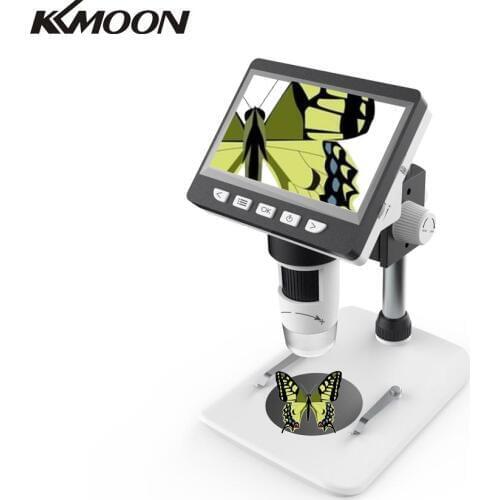 KKMOON Multifunction Digital LCD Desktop Microscope Dual Power Supply Mode Portable HD Electronic Biological Microscope