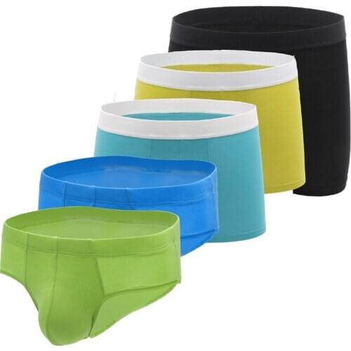 Mens Modal Boxer Shorts underpants Long Legs Boxer Casual Sports Boxer Sexy Large U convex bag underwear European Size panties