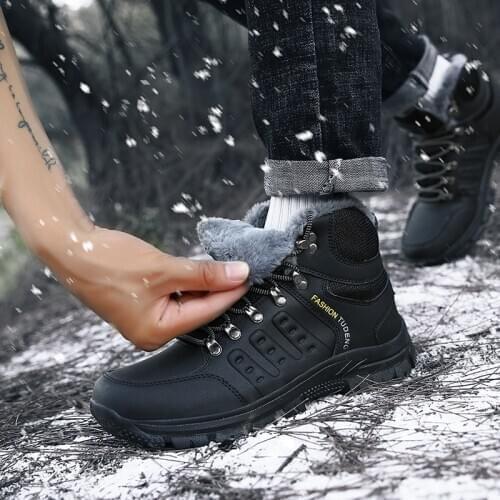 Men Winter Autumn Sneakers Male Hiking Ankle Boots Combat Work Safety Shoes Waterproof Mountain Outdoor Sports Climbing Botas