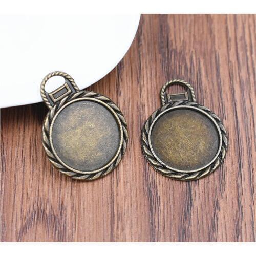 New Fashion 10pcs 21mm Inner Size Antique Bronze Plated Classic Style Cabochon Base Setting Findings Connection Base-B2-15