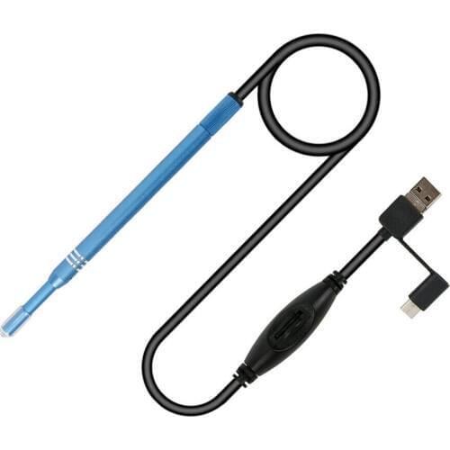 New 3-in-1 6 LED USB Endoscope Ear Wax Remover Cleaning Tool Silver Otoscope Health Care Inspection Tool Kit