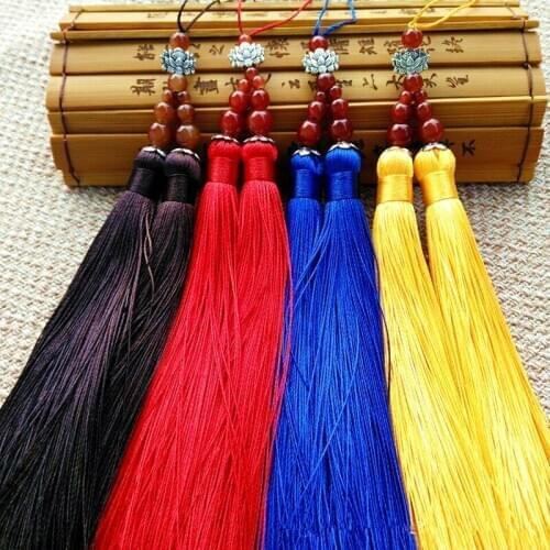 New Hand-Woven DIY Chinese Knot Beads 10Pcs/lot 5Color Curtain Tassel Fringe Car Hanging Home Decoration Macrame Gifts Pendant
