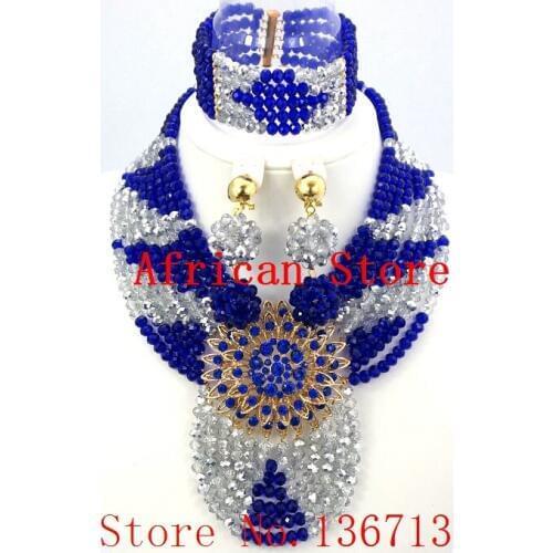 New Design Nigerian Wedding African Beads Jewelry Set Crystal Free Shipping Bride Wedding Jewelry Sets Online L204