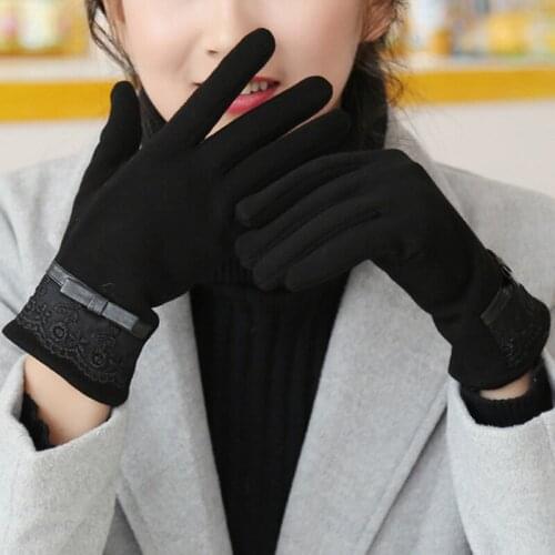 Autumn winter gloves women touch screen mittens gloves winter warm plus velvet cycling driving gloves knitting gloves B73
