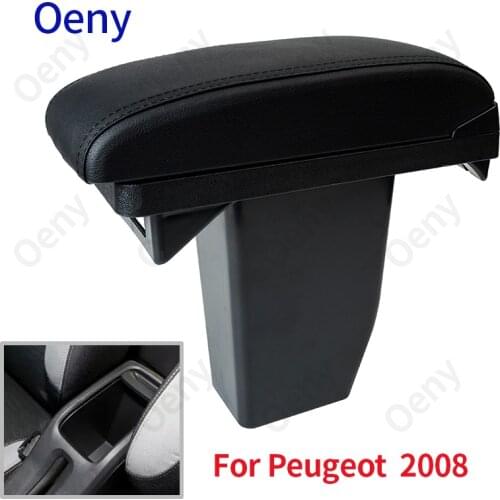 For Peugeot 2008 Armrest box Retrofit parts Car special Armrest Center Storage box car accessories Interior special With USB