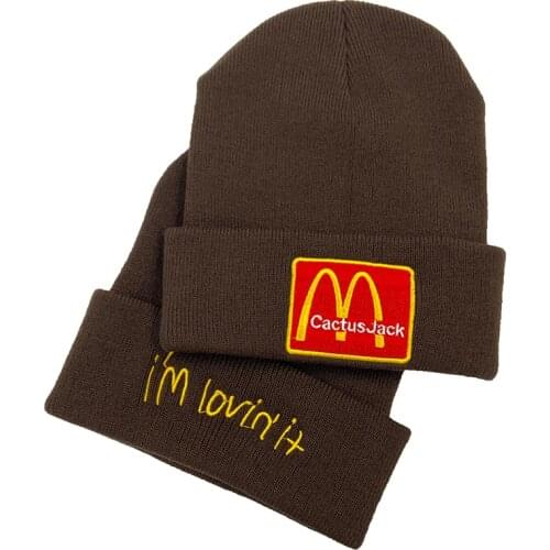 TRAVIS SCOTTS CACTUS JACK Embroidery Casual Beanies For Men Women Fashion Knitted Winter Hat Hip-hop Skullies I'M LOVIN IT Hat