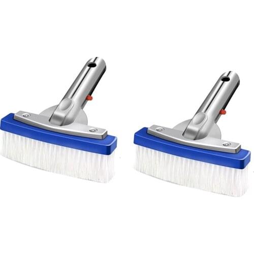 2Pcs 5.5 Inch Swimming Pool Brush,Pool Brush with Aluminum-Back,for Cleaning Walls, Tiles, Floors Bathtub and Aquarium