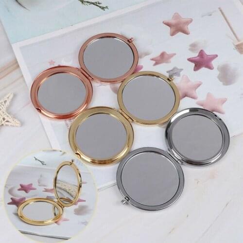 Folded makeup Mirror magnifying mirror Vintage alloy compact pocket cosmetic