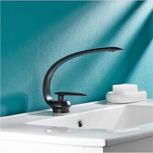 Tuqiu Basin Faucet Black Bathroom Sink Mixer Tap Brass Hot and Cold Rose Gold Wash basin Faucet Single Handle Crane For Bathroom