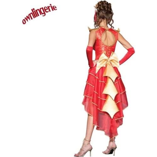 Tuxedo red vampire nightclub costumes Halloween costume witch pack queen dress uniform temptation party M40315