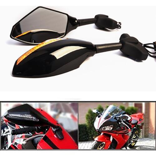 Evomosa LED Turn Signal Lights Motorcycle Mirror Indicator Rear View Mirrors For Honda CBR 600 929 954 1000 XX RR F1 F4 F4i