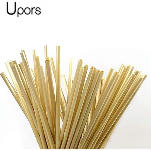 UPORS 100Pcs Biodegradeable Wheat Straw 20cm Organic Natural Disposable Drinking Straws Food Grade Straws for Tea Cocktail Straw