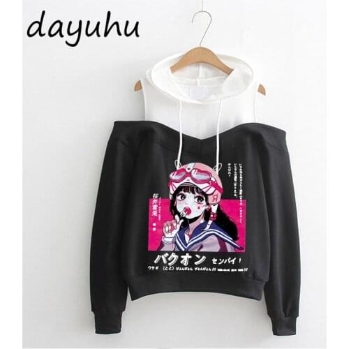Y2k Goth Anime Hoodie Aesthetic Women Sweatshirt Gothic Punk Grunge Streetwear Ladies Gothic Top Manga Harajuku Clothes Female