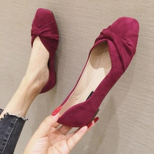 European trendy bow knot flat shoes woman square toe mules slip on loafers shallow mouth flock pleated moccasins for women 2020