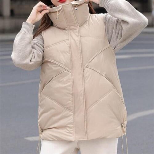 Woman Vest Autumn Winter Long Vest Jacket Cotton Padded Women Windproof Warm Waistcoat wholesale Women vest coat