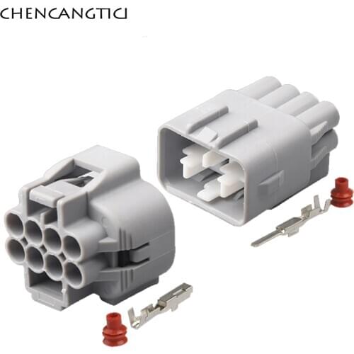 2 Sets 8 Pin Way Honda Accord XRV CRV Rear Radar Plug Headlight Auto Male Female Connector 7283-7080-40 7282-7080-40