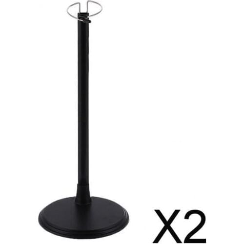 2xAdjustable Doll Stand Display Holder for Dolls Action Figure 45CM Black