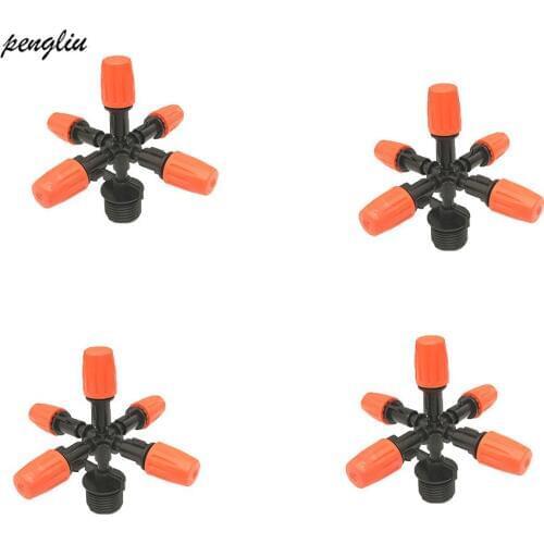 4Set nozzle Garden and Lawn Greenhouse 25 Adjustable Mist Cooling Nozzle Micro Irrigation System Connect to 1/2 Inch Joints