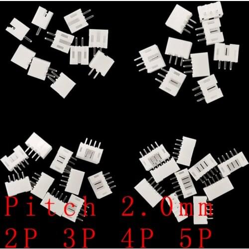 50/100PCS PH2.0 2Pin 3Pin 4Pin 5 Pin Pitch 2.0mm JST Shell Terminal Male Plug Socket Plastic Housing Pin Header Connector