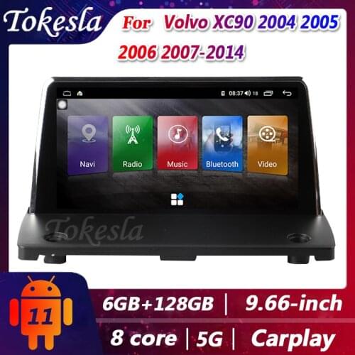 Tokesla Car Radio Android 11 for Volvo XC90 2 din auto DVD Automotivo Central Multimedia Player Gps Navigation Screen 2007-2014