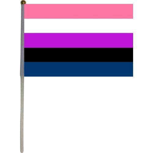 Free shipping xvggdg 100pcs 14 * 21cm Custom Hand Flag LGBT Gender fluid Pride Flag