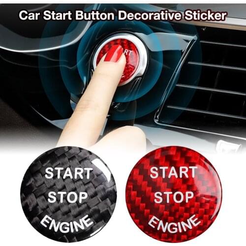 Car One-Key Start Button Decoration Carbon Fiber Sticker Auto Interior Engine Start Stop Button Protective Cover For BMW1234567