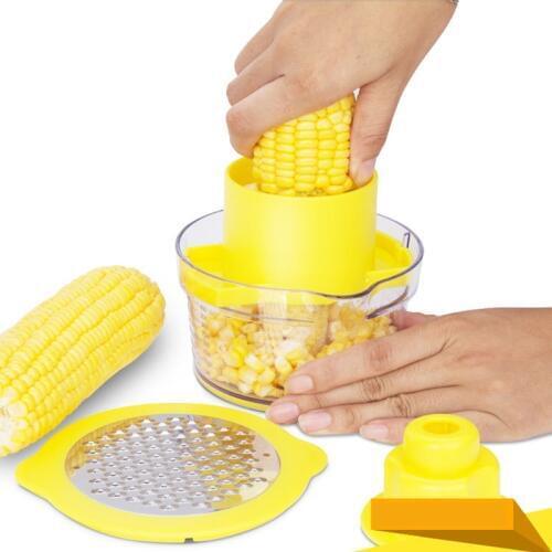 Drop shipping 4 in 1 Multifunction Cob Corn Stripper Kitchen Tools With Built-In Measuring Cup And Grater