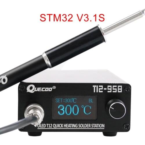 STM32-OLED T12-958 1.3inch digital display Soldering Station V3.1S controller with 5pin 907 handle Soldering Iron Tips no plug