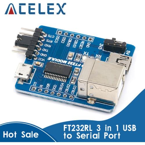 FT232RL 3 in 1 USB to Serial Port Module USB Type B / MINI USB / Micro USB 3 Interface to UART Module for Arduino