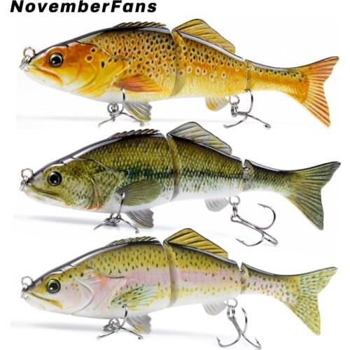 NovemberFans 15.2cm 52g 3 Segments Artificial Lure Multi Jointed Swimbait Lifelike Crankbait Sinking Wobblers Hard Fishing Lures