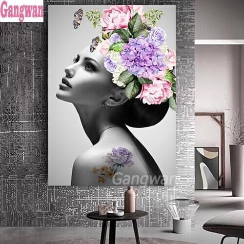 3D picture of rhinestones mosaic lady full embroidery paint with diamonds painting sale sexy flower beauty girl crystal beads