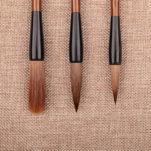 Calligraphy Brushes Wooden Faux Wolf Hair Writing Brush Chinese Calligraphy Painting Learning Supply Office School Supplies