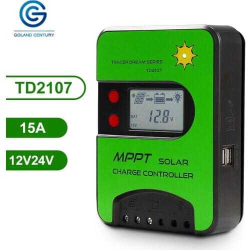 Goland Century Manufacturer Of High Conversion Officiency Cheap Price 12V 24V 15A MPPT Mini Solar Charge Controller
