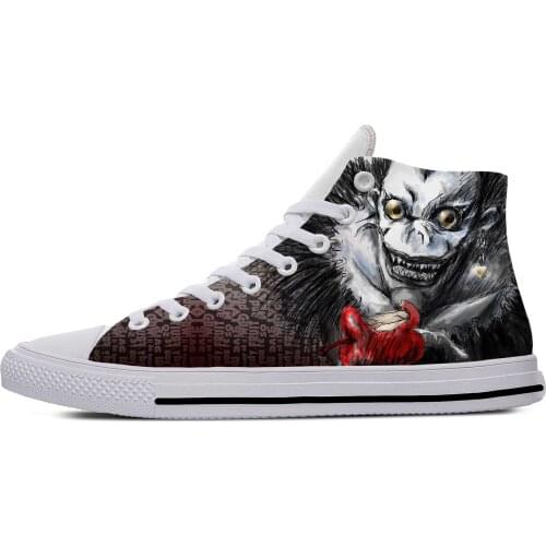 Japanese Anime Manga Demon Death Note Ryuk Funny Casual Cloth Shoes High Top Lightweight Breathable 3D Print Men Women Sneakers