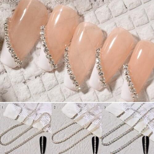 Metal 25cm Pearl Chain Nail Art Decorations Gold/Silver Alloy Beads Nail Chains DIY UV Gel Design Manicure Jewelry Accessory