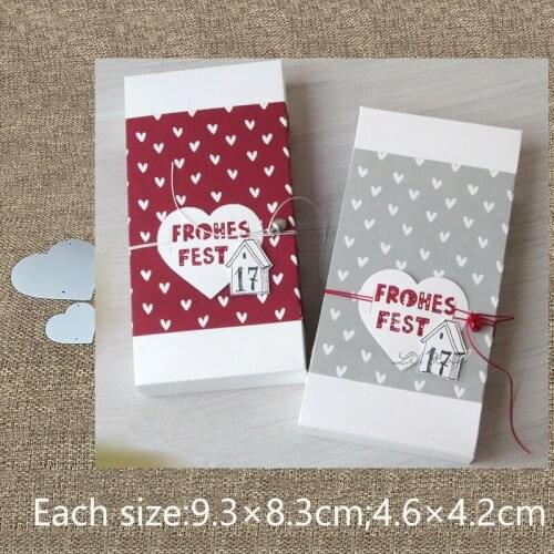 XLDesign Craft Metal Cutting Die Scrap cut dies 2 size heart gift ribbons scrapbook Album Paper Card Craft Embossing die cuts