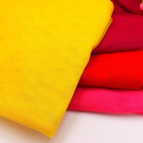 YACKALASI 5 Meters/Lot Soft Mesh Fabrics Women Dress Tulle Fabric 150CM Wide Polyester For Mosquito Cloth 1.2MM Size Hole