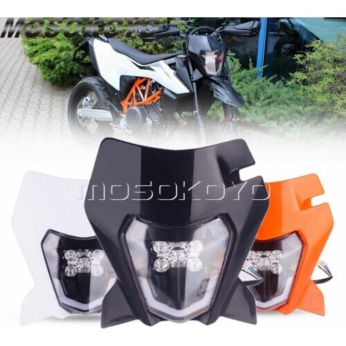 For EXC EXCF XC XCF XCW 250 300 500 690 SMC Six Days 2020 Dirt Bike Enduro Motocross LED Headlight Dual Sport Head Light w/ Mask
