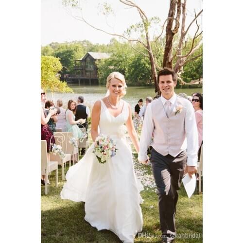 Gothic Backless Cheap Formal Pleated Garden Sheer 2018 Sexy Vintage deep V Neck party prom Bridal Gown bridesmaid dresses