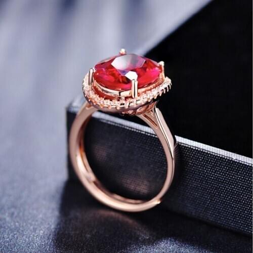 2019 new 100% S925 genuine sterling silver ring for Women fashion silver red corundum ring Womans silver ring