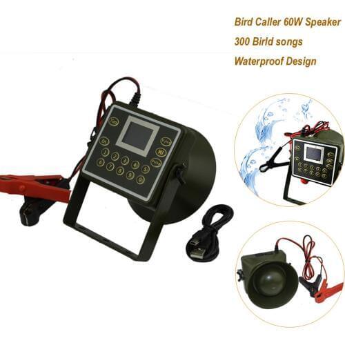 Hunting Decoy Bird Caller Speaker MP3 Birds Sound Loudspeaker 60W 160dB Player with 300 Songs Waterproof