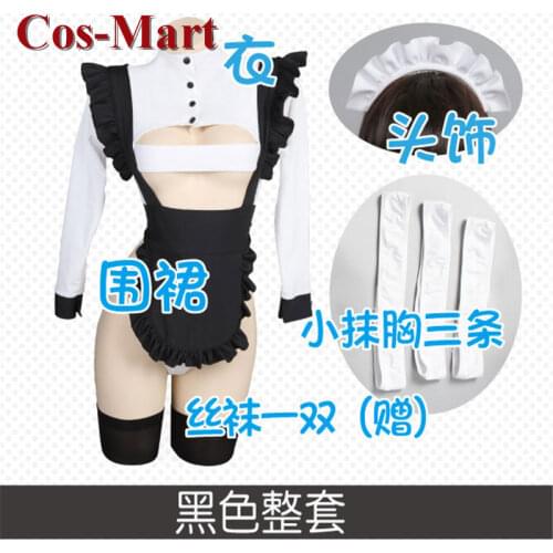 Original Design Cosplay Costume Fashion Sexy High Fork Maid Dress Activity Party Role Play Clothing M-L New Arrival