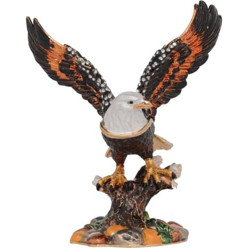 Bald Eagles Trinket Box Bird Figurine Collectible Novelty Gifts for Women Bird Decoration Necklace Holder