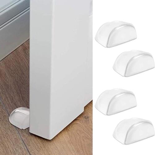 Self Adhesive Door Stopper No Need Punch Transparent Door Holder Door Stop For Home Office Protect Walls And Furniture