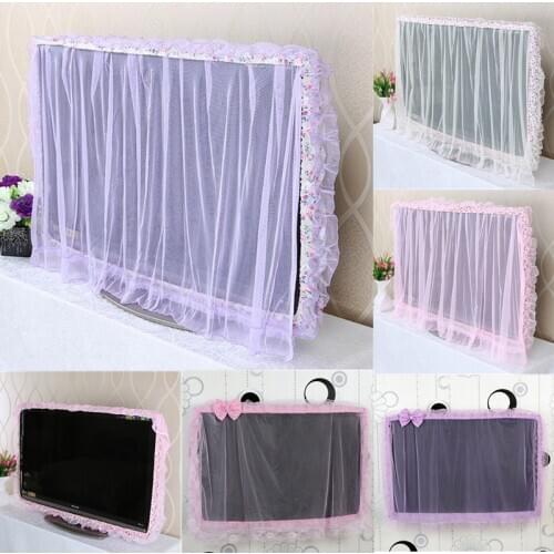 Tv Dust Cover Computer Monitor Protection Stick Wall-Mounted Desktop Curved Screen Soft Fabric Craft